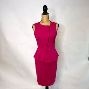 Banana Republic Fuchsia Peplum Sheath Dress - Size 4